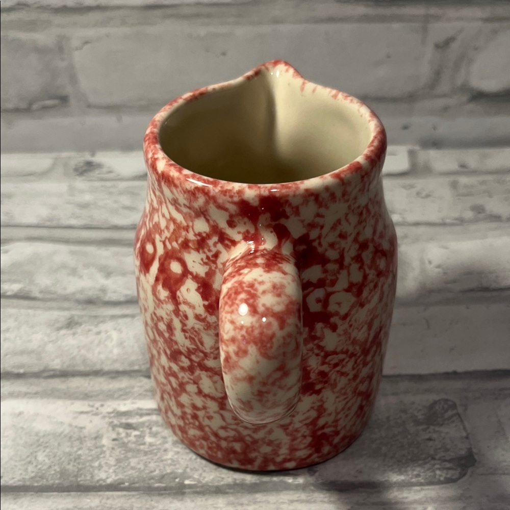 Roseville Pottery  Speckled rose spongeware Ceramic creamer - Picture 7 of 7
